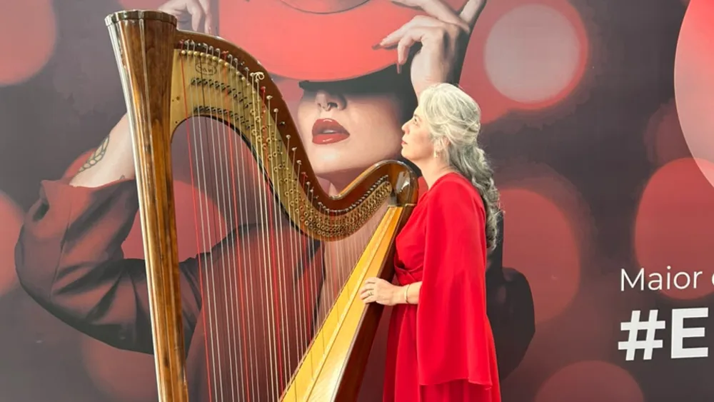 Harpa montada em evento